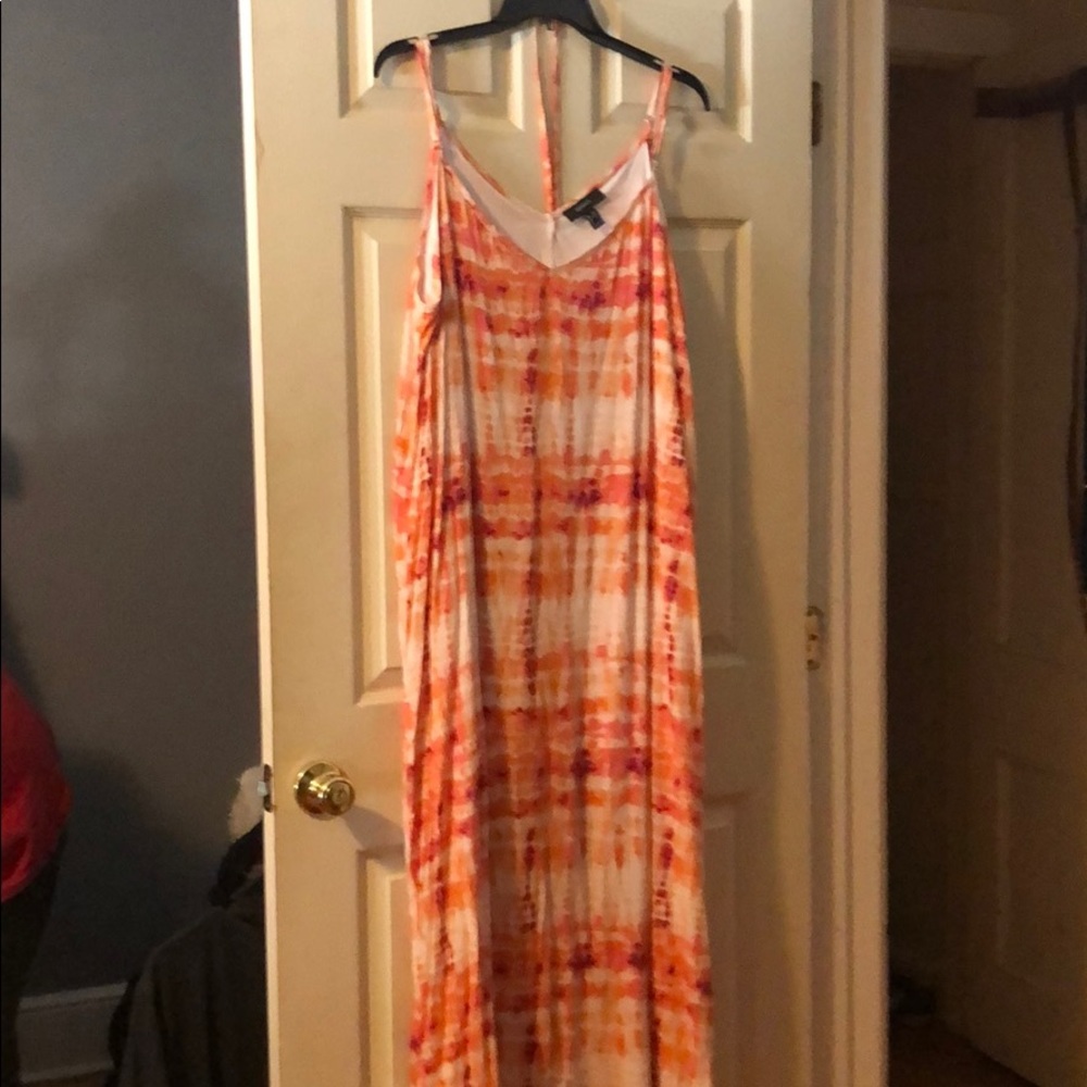 Tie dye maxi dress plus size